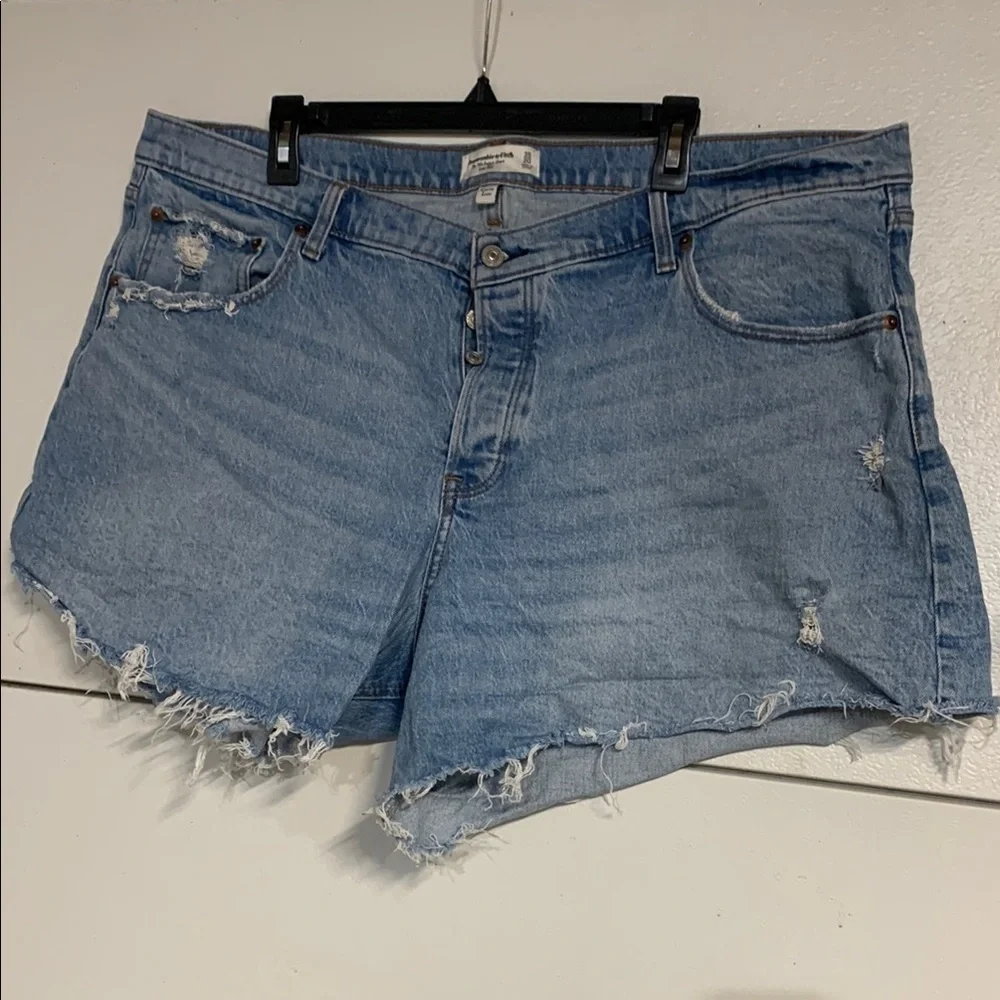 ABERCROMBIE AND FITCH 90S BAGGY SHORT LOW RISE JEAN DENIM RISE CURVE LOVE 35/20